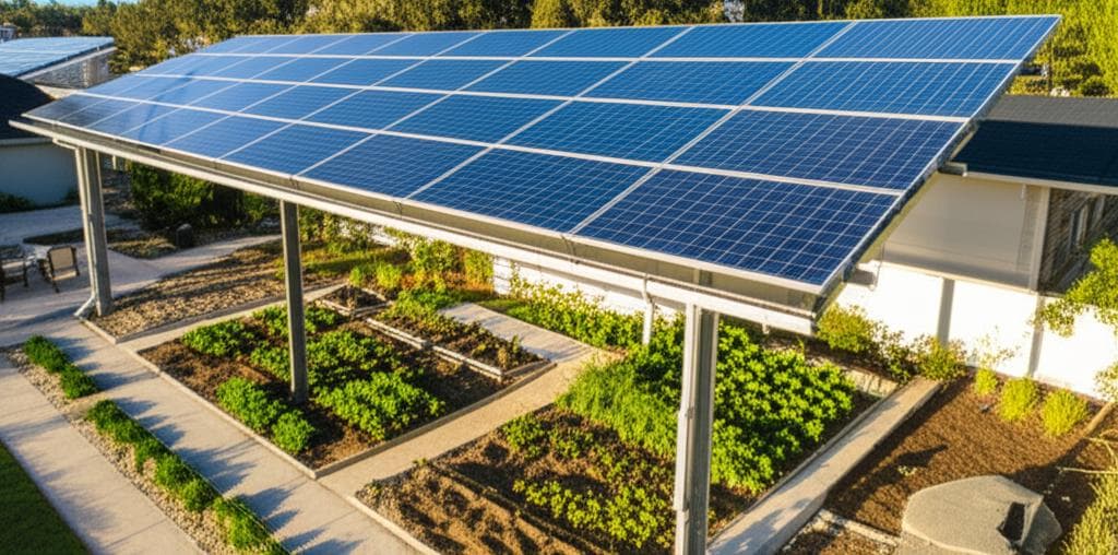 Featured image for Solar Panels and Gardens Share Space with Agrivoltaics