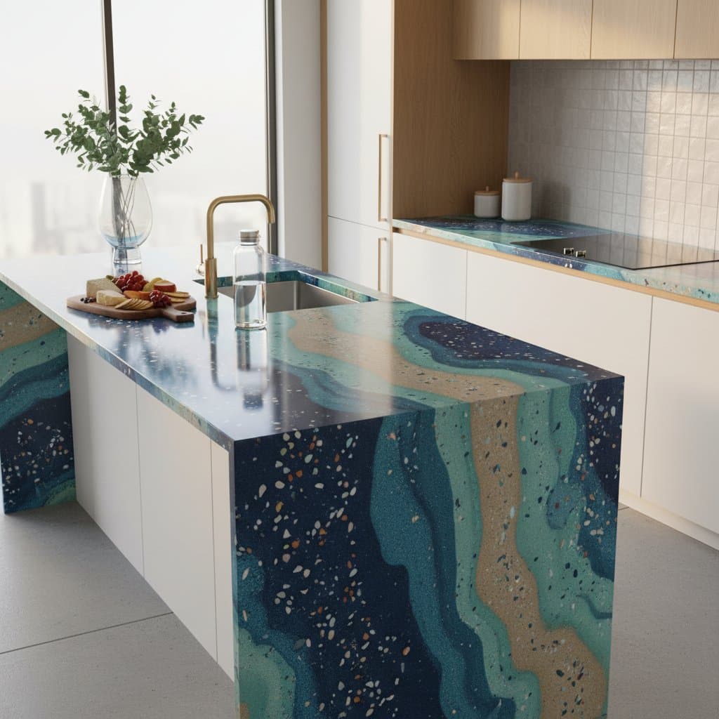 Featured image for Ocean Plastic Countertops Match Granite at $65-$120