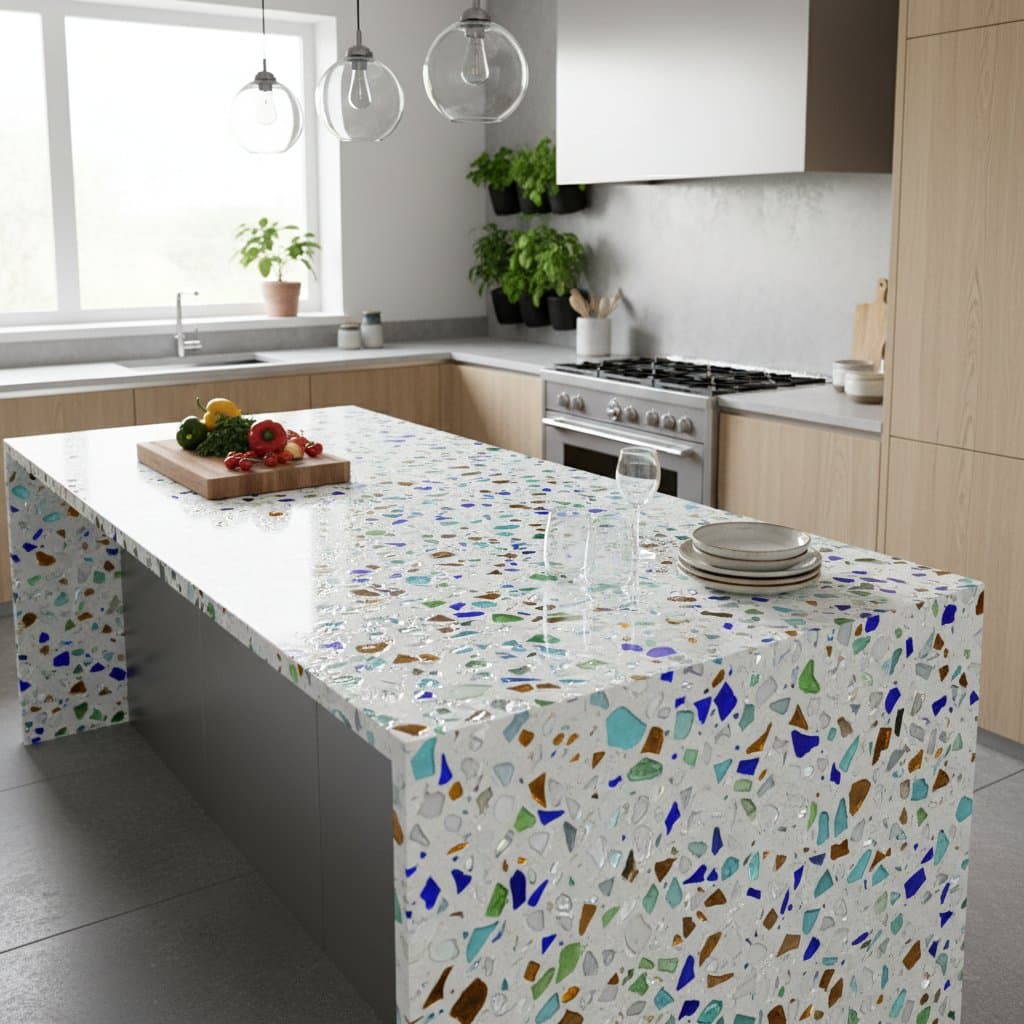 Featured image for Why Recycled Glass Countertops Win on Beauty and Planet