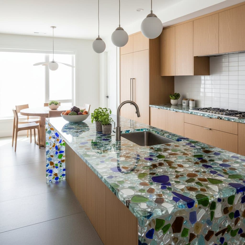 Featured image for Why Recycled Glass Countertops Are Reshaping Kitchens