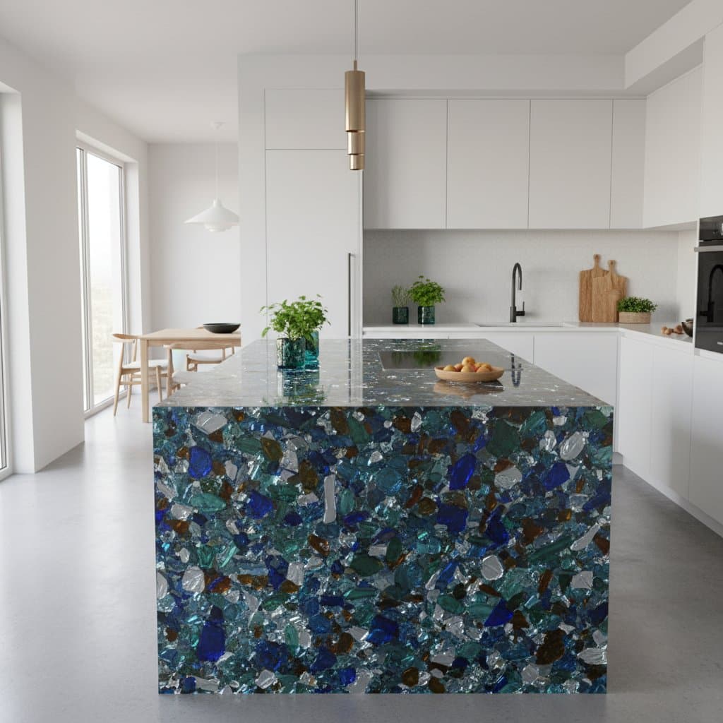 Featured image for Recycled Glass Countertops: Beauty Meets Sustainability